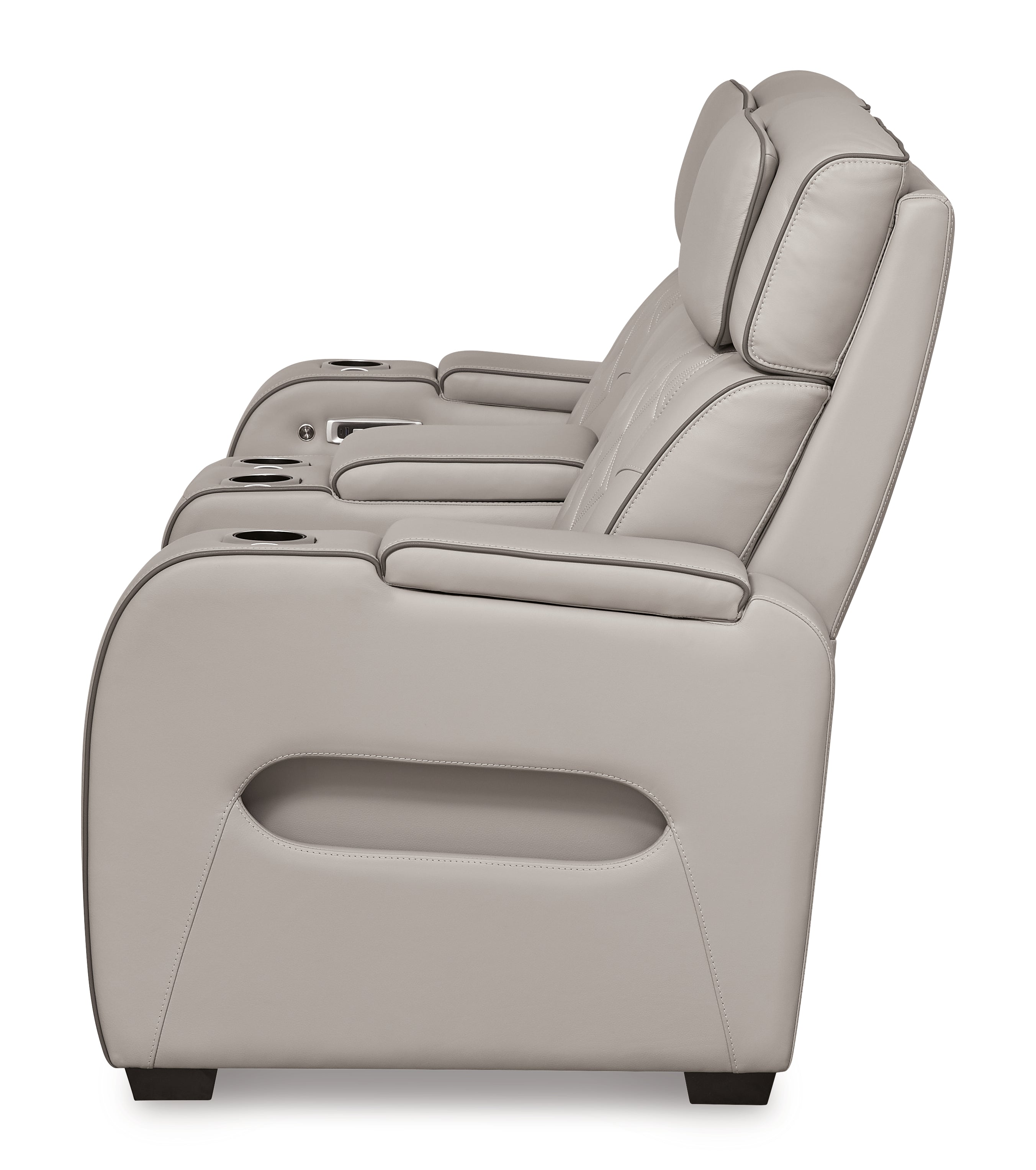 Boyington Gray Power Reclining Loveseat with Console