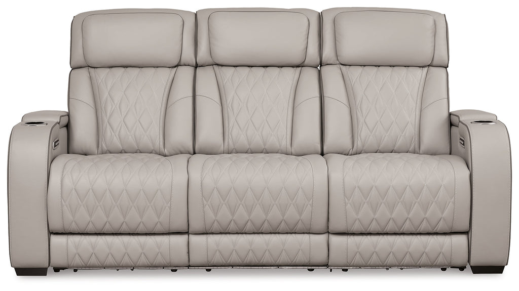 Boyington Gray Power Reclining Sofa, Loveseat and Recliner