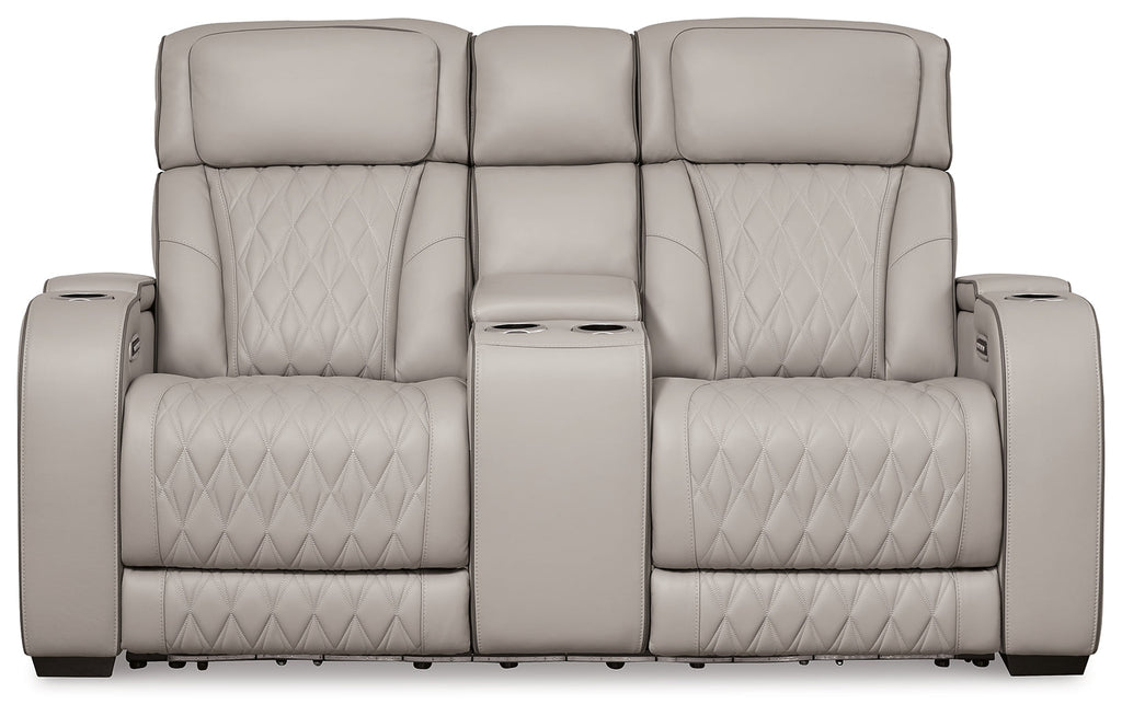 Boyington Gray Power Reclining Sofa, Loveseat and Recliner