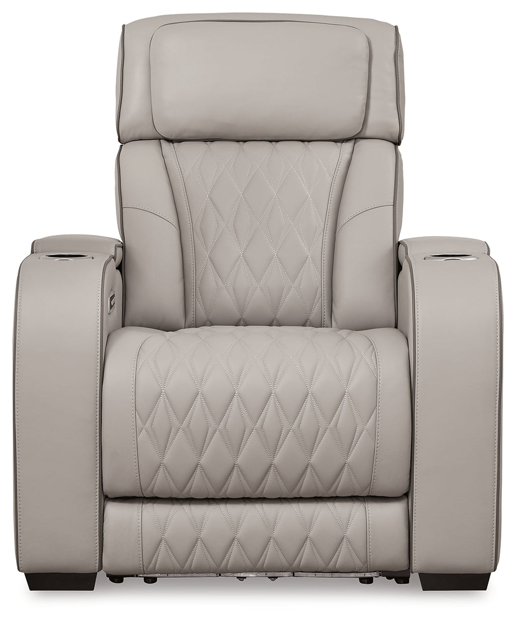 Boyington Gray Power Reclining Sofa, Loveseat and Recliner