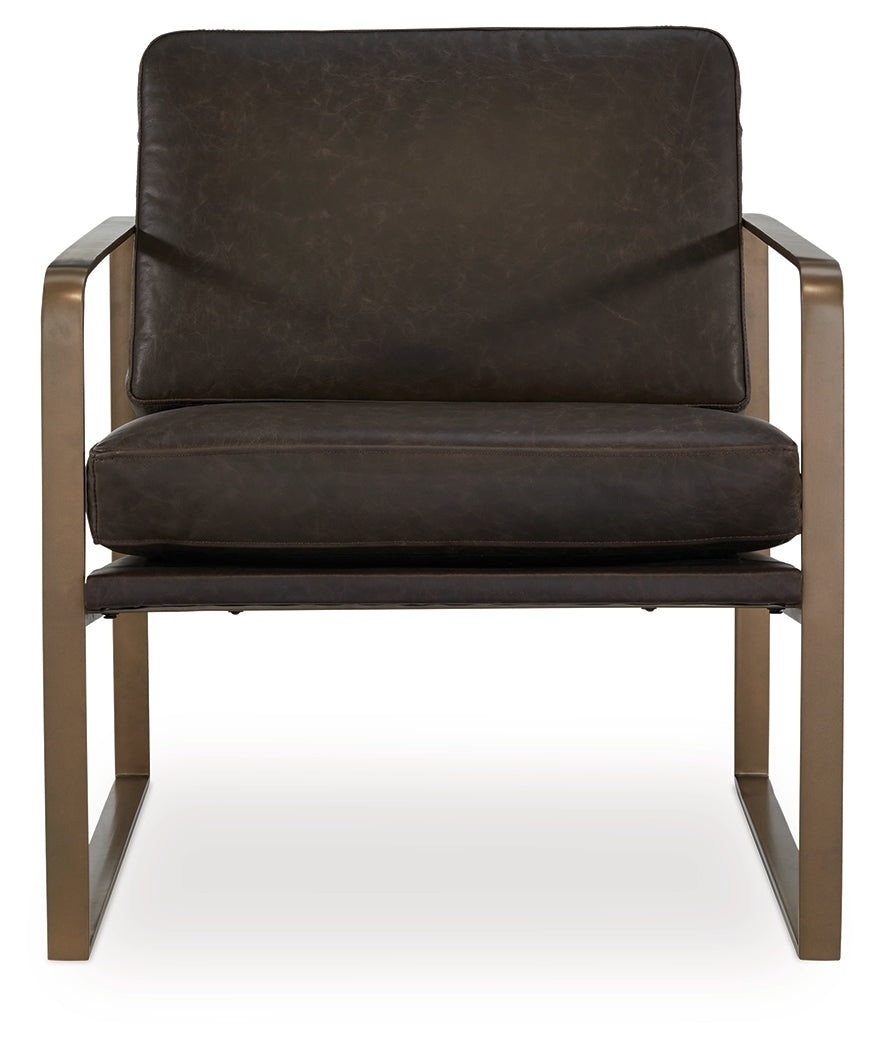 Bradett Dark Brown/Gold Accent Chair