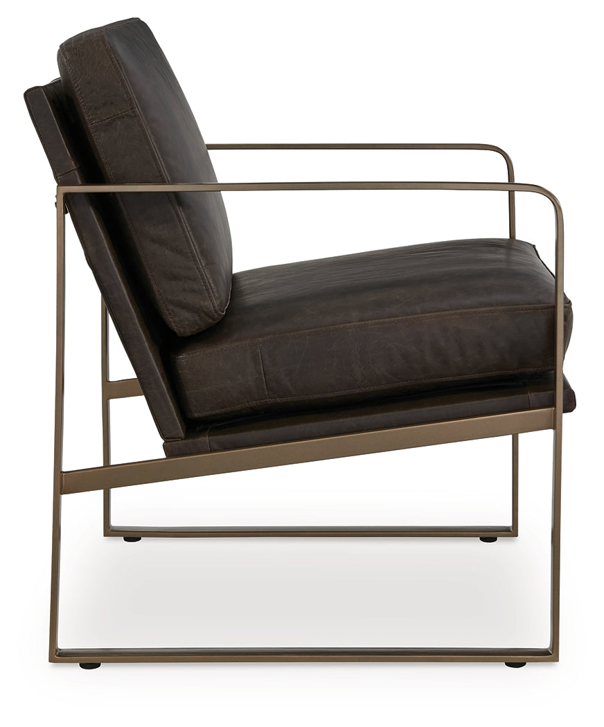 Bradett Dark Brown/Gold Accent Chair