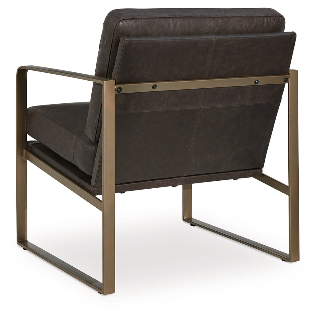 Bradett Dark Brown/Gold Accent Chair