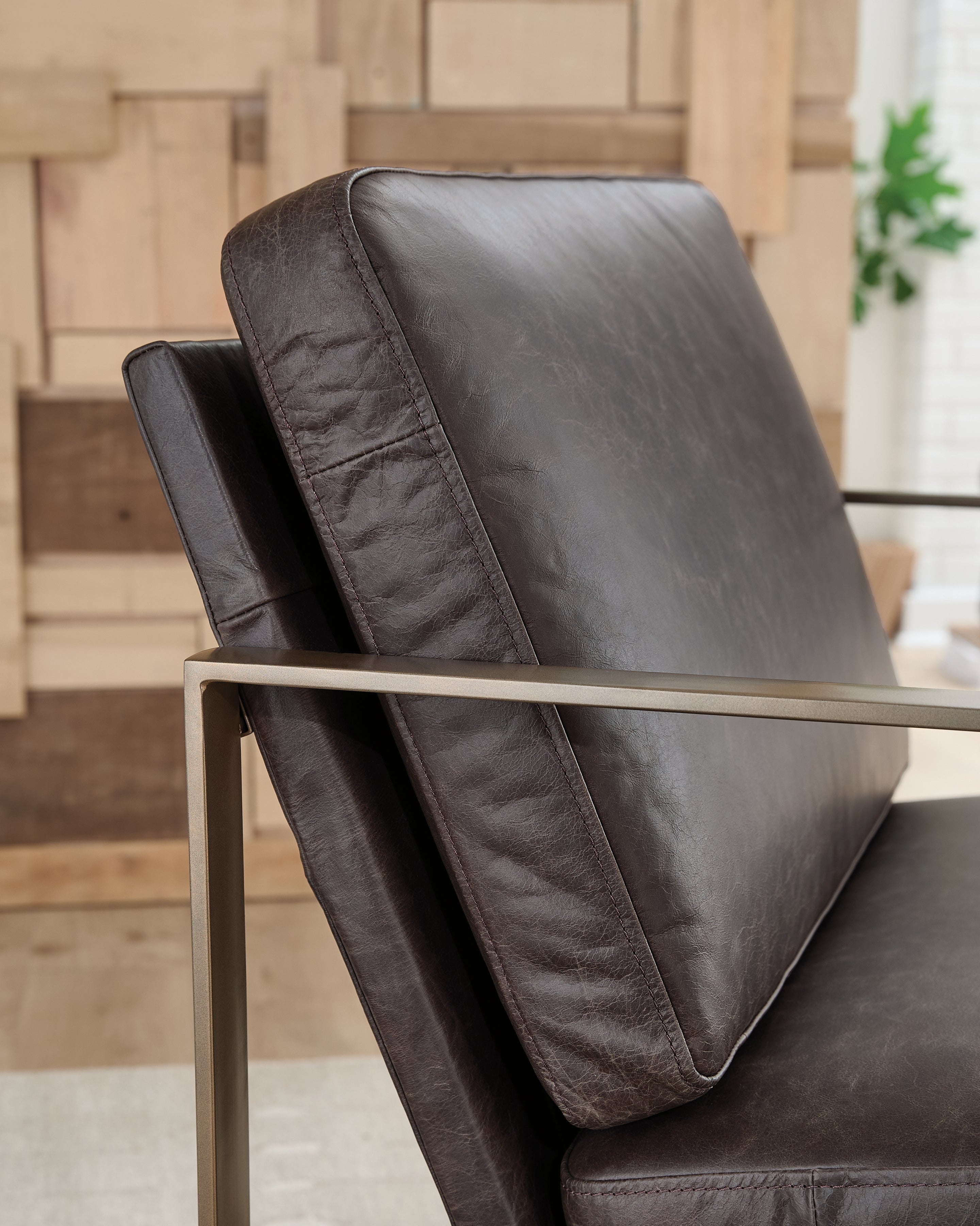 Bradett Dark Brown/Gold Accent Chair