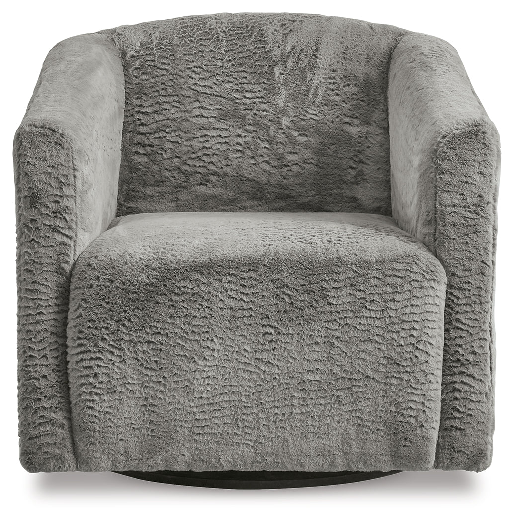 Bramner Charcoal Swivel Accent Chair