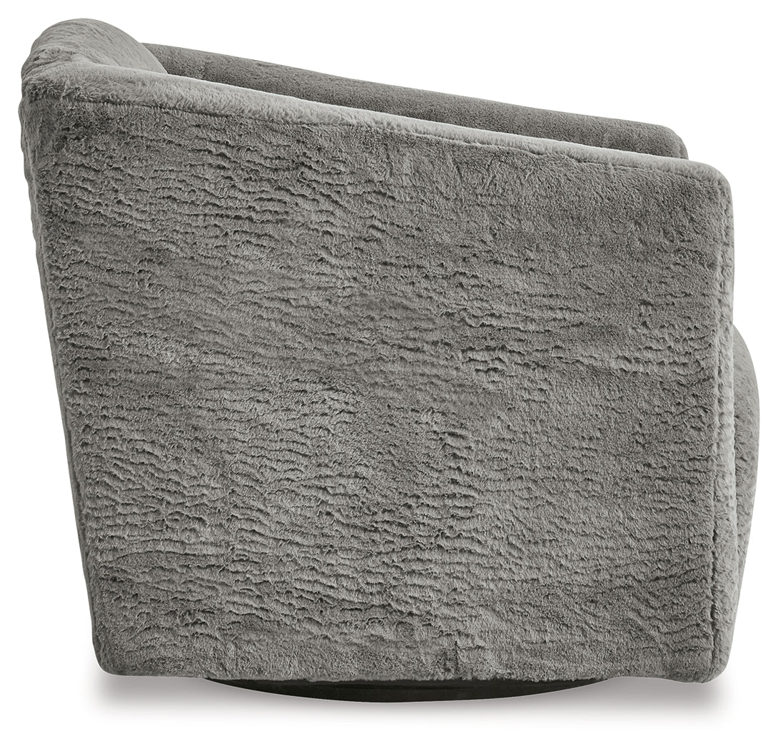 Bramner Charcoal Swivel Accent Chair
