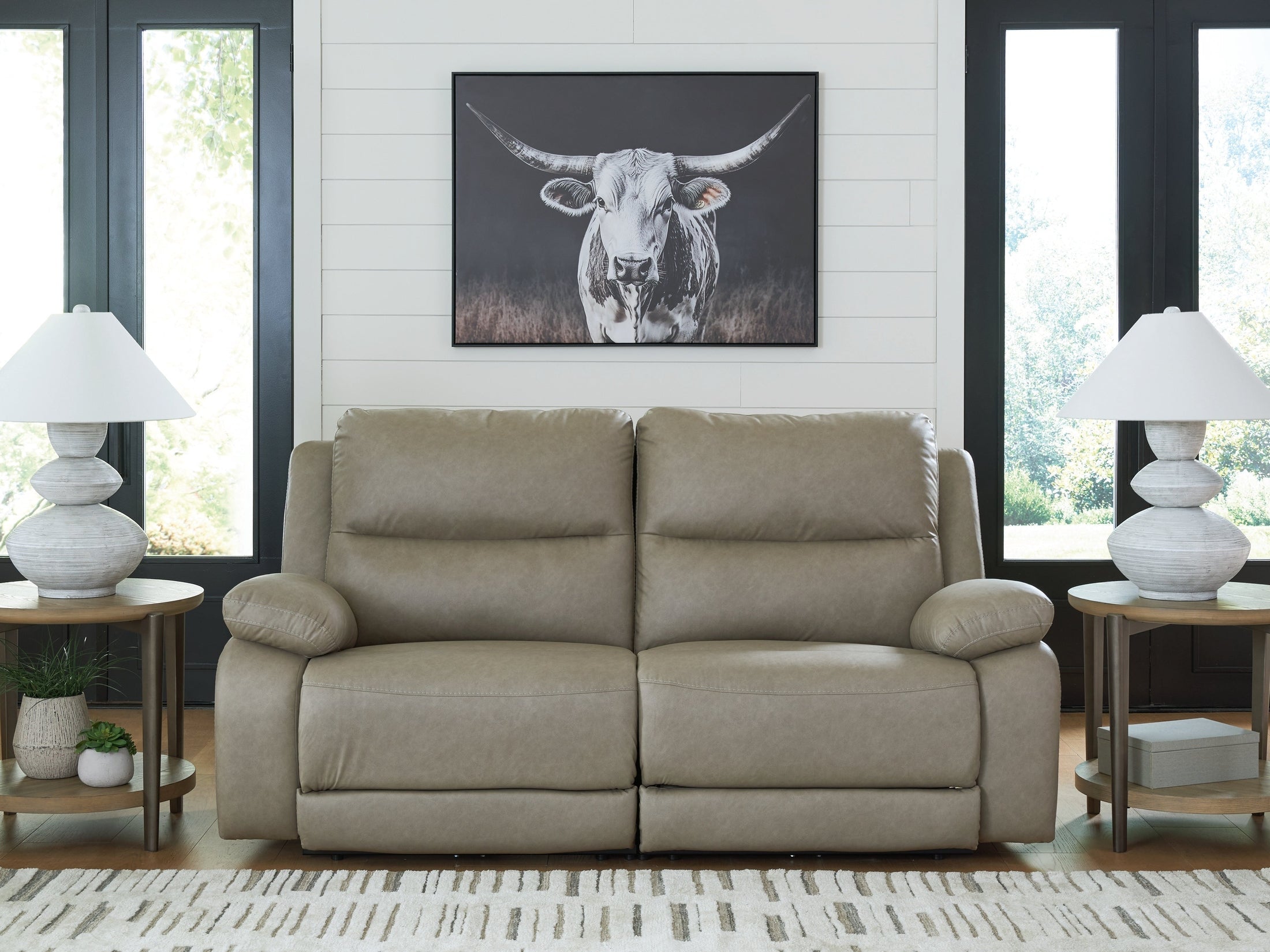 Brannigan Pebble 2-Piece Dual Power Reclining Modular Loveseat