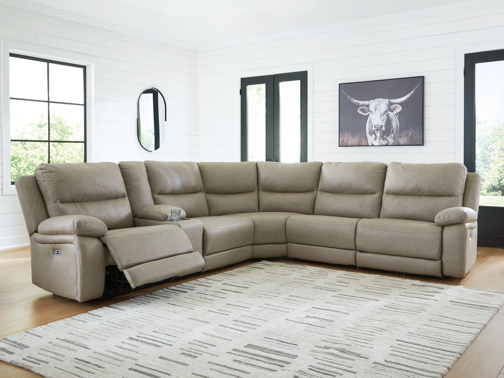 Brannigan Pebble 6 Pc Dual Power Reclining Modular Sectional