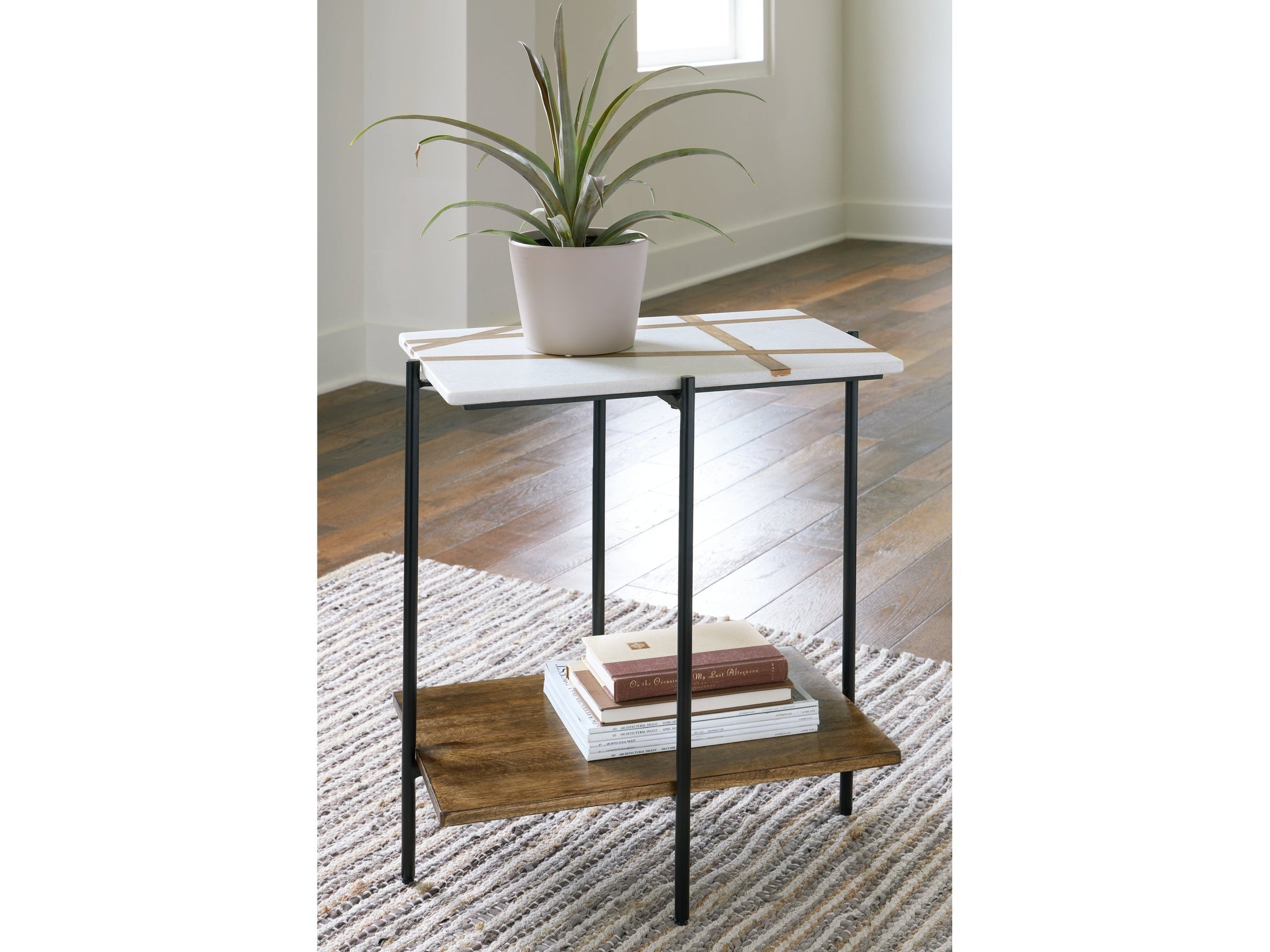Braxmore White/Light Brown Accent Table