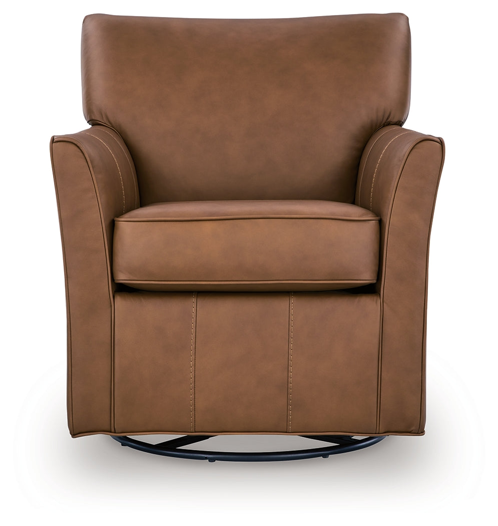 Braydunn Caramel Swivel Glider Accent Chair