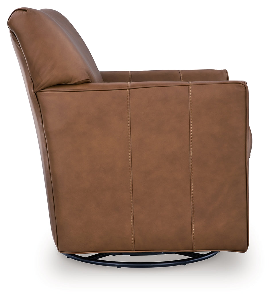 Braydunn Caramel Swivel Glider Accent Chair
