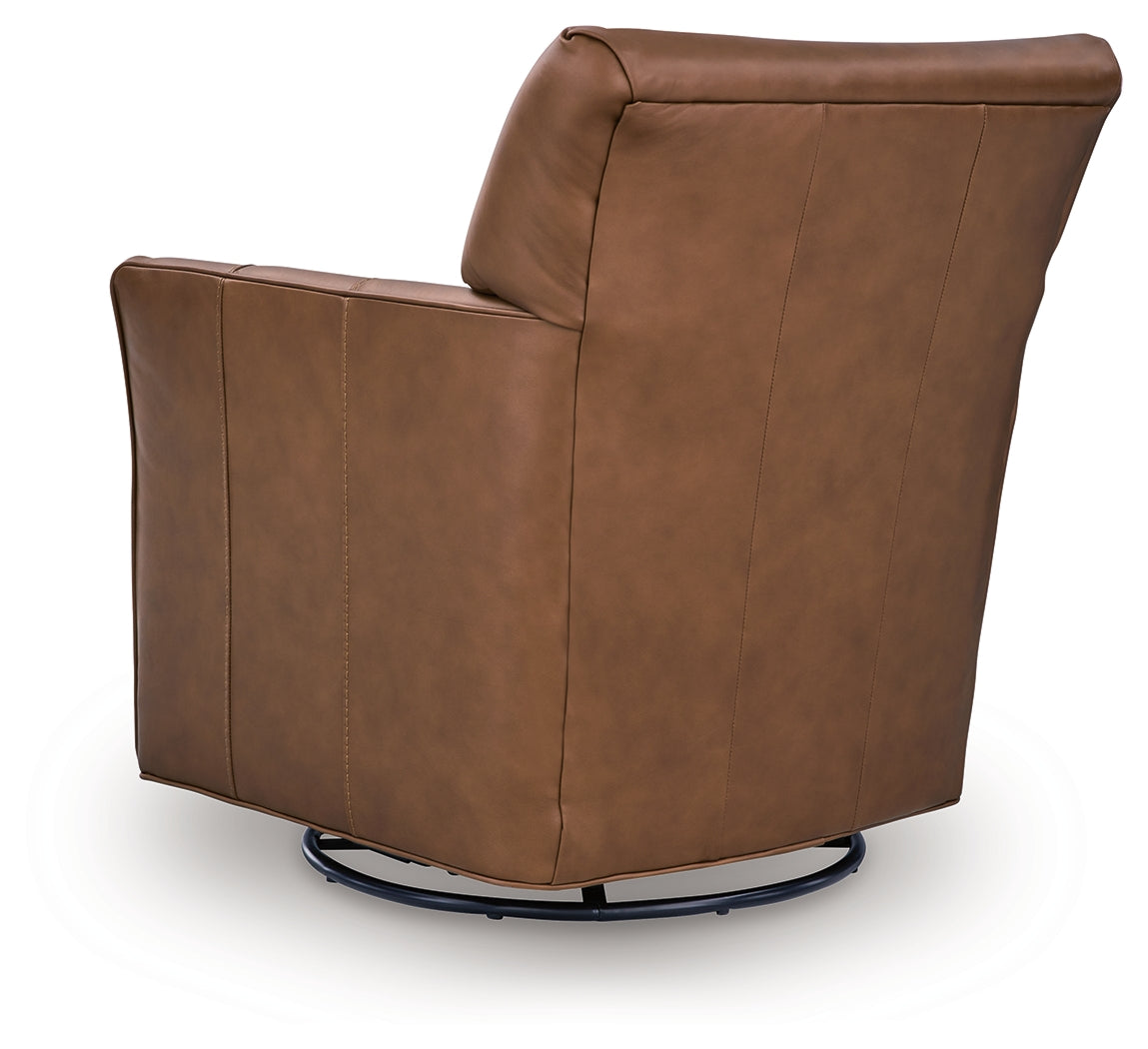 Braydunn Caramel Swivel Glider Accent Chair