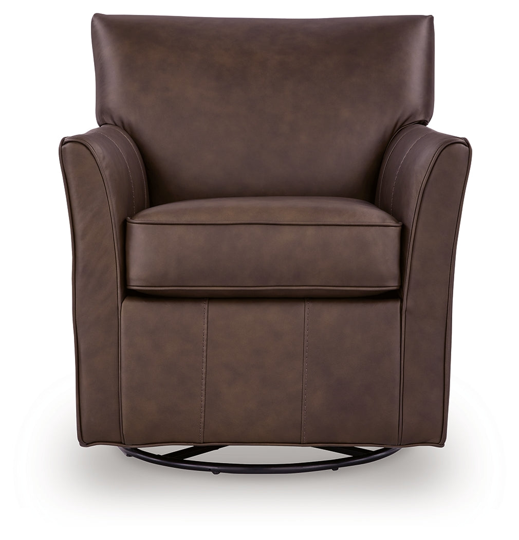 Braydunn Espresso Brown Swivel Glider Accent Chair