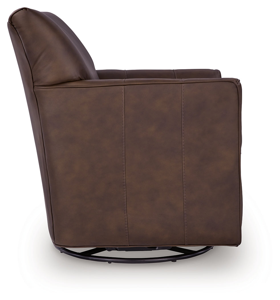 Braydunn Espresso Brown Swivel Glider Accent Chair
