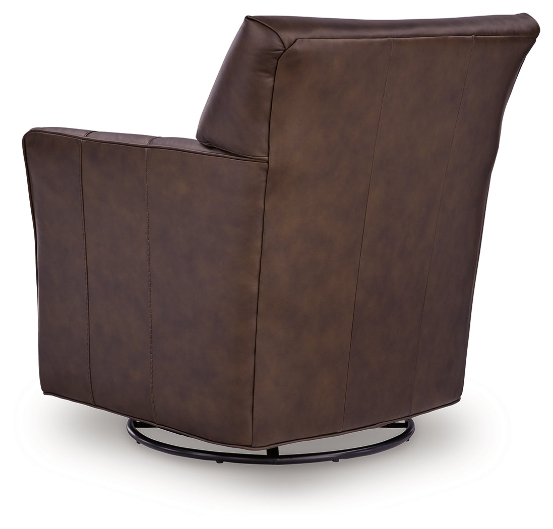 Braydunn Espresso Brown Swivel Glider Accent Chair