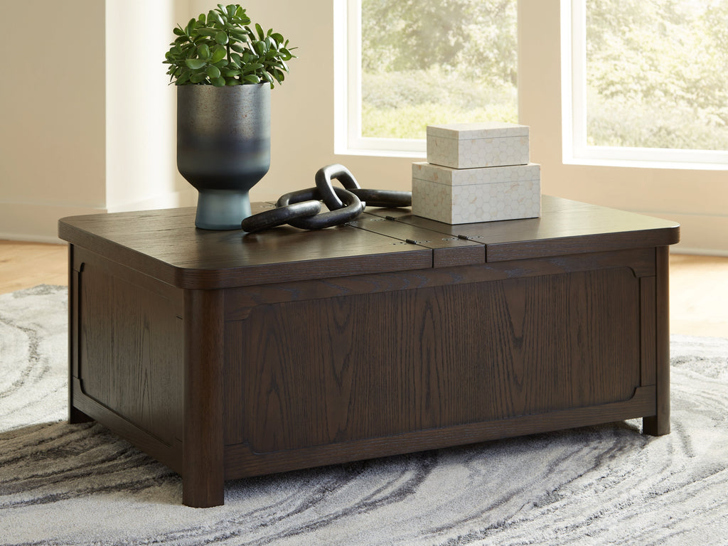 Breckington Dark Brown Cocktail Table with Storage