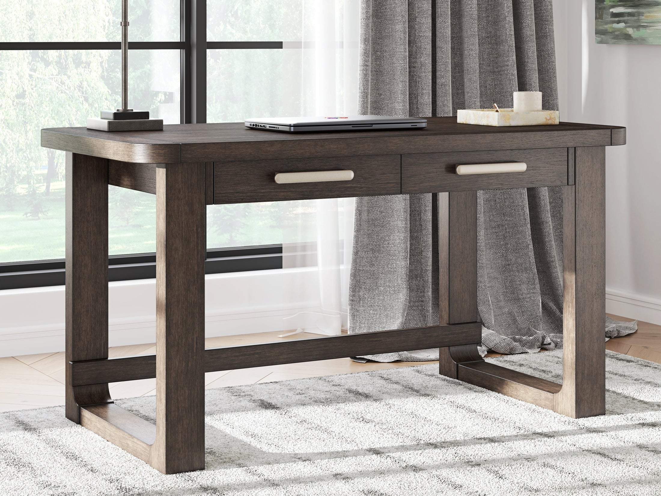 Breckington Dark Brown Home Office Desk