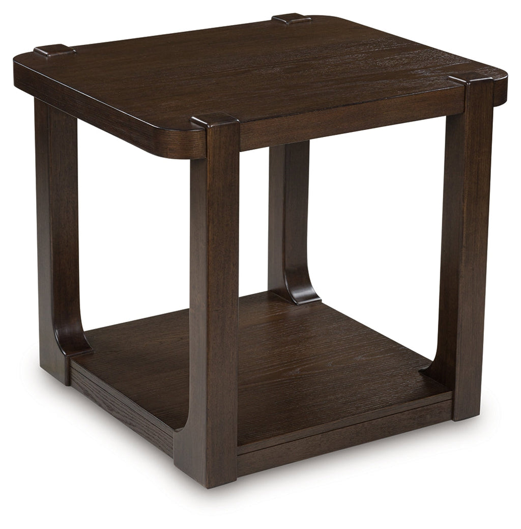 Breckington Dark Brown Rectangular End Table