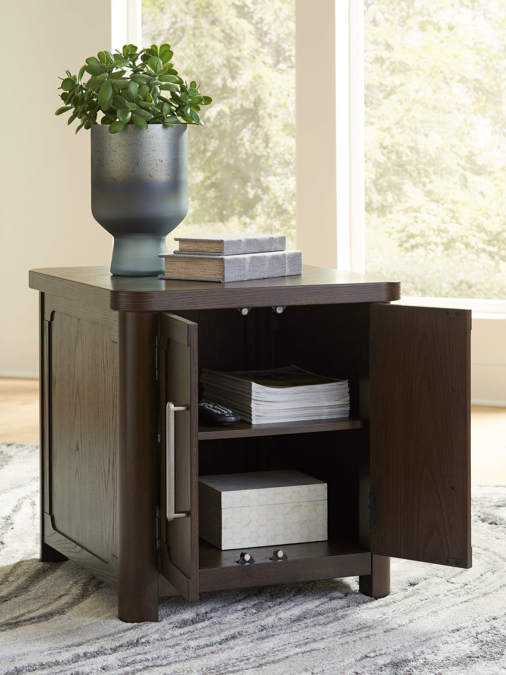 Breckington Dark Brown Rectangular End Table