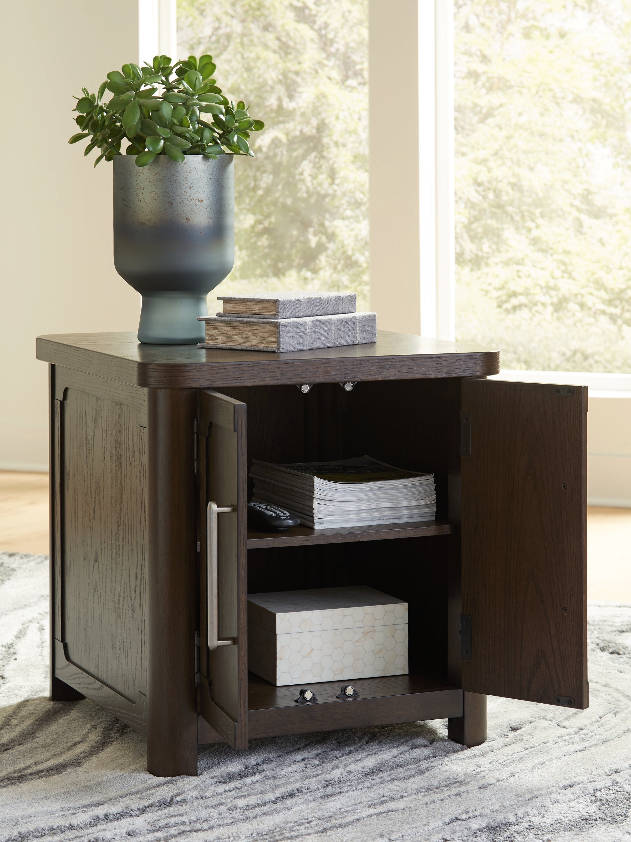 Breckington Dark Brown Rectangular End Table