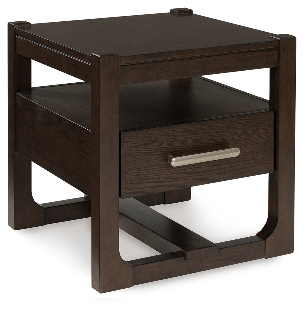 Breckington Dark Brown Square End Table