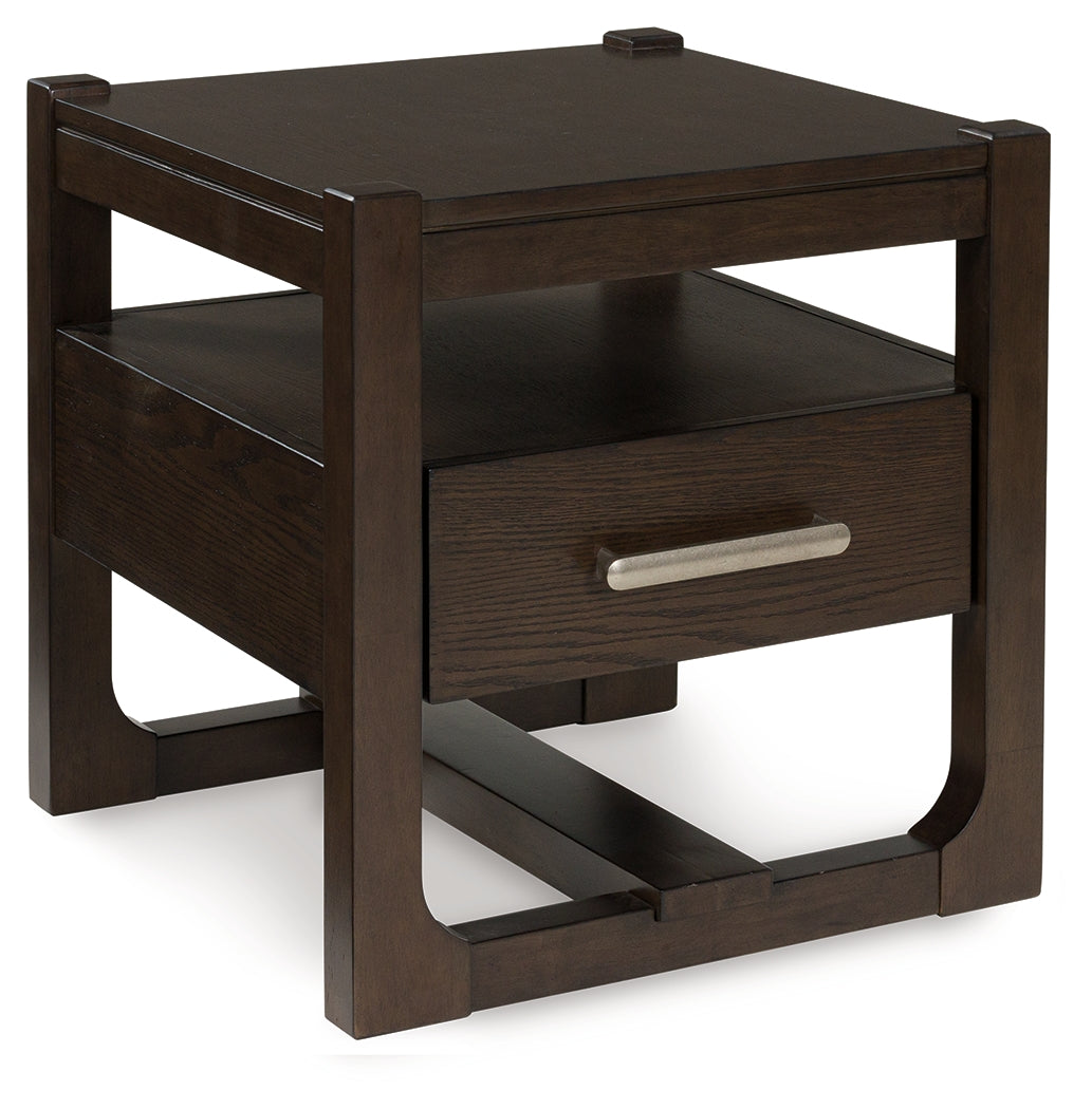 Breckington Dark Brown Square End Table