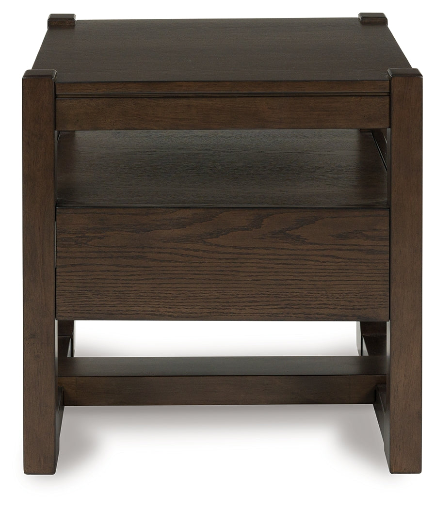 Breckington Dark Brown Square End Table