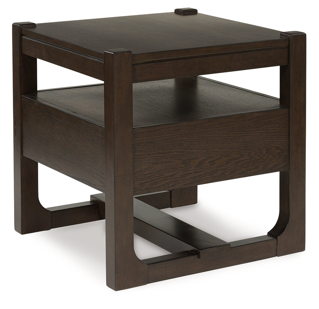 Breckington Dark Brown Square End Table