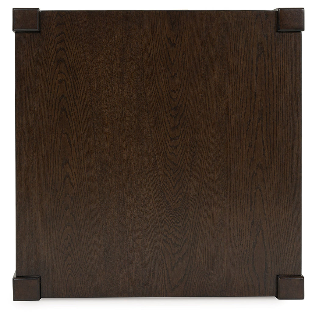Breckington Dark Brown Square End Table