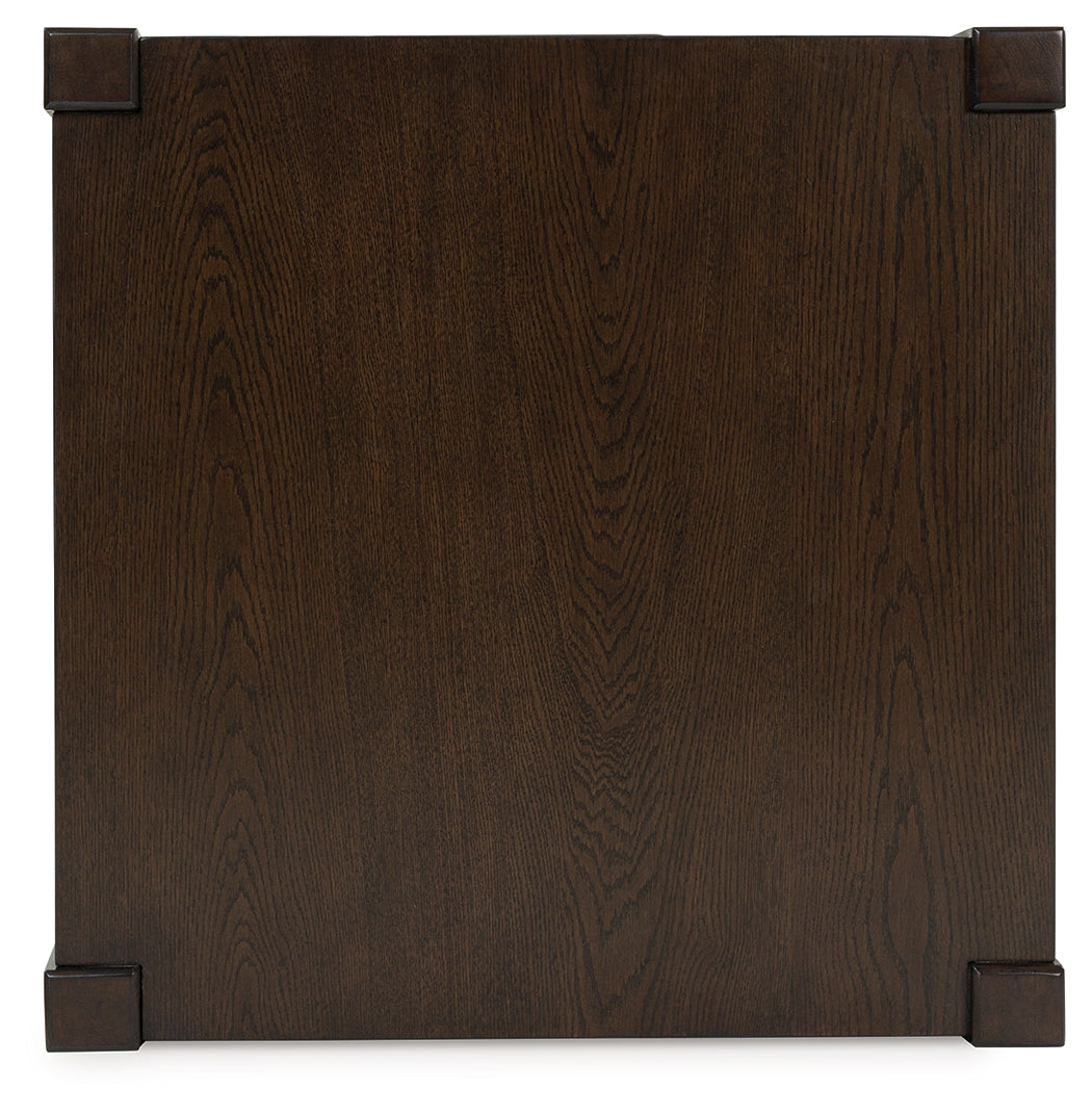 Breckington Dark Brown Square End Table