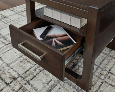 Breckington Dark Brown Square End Table