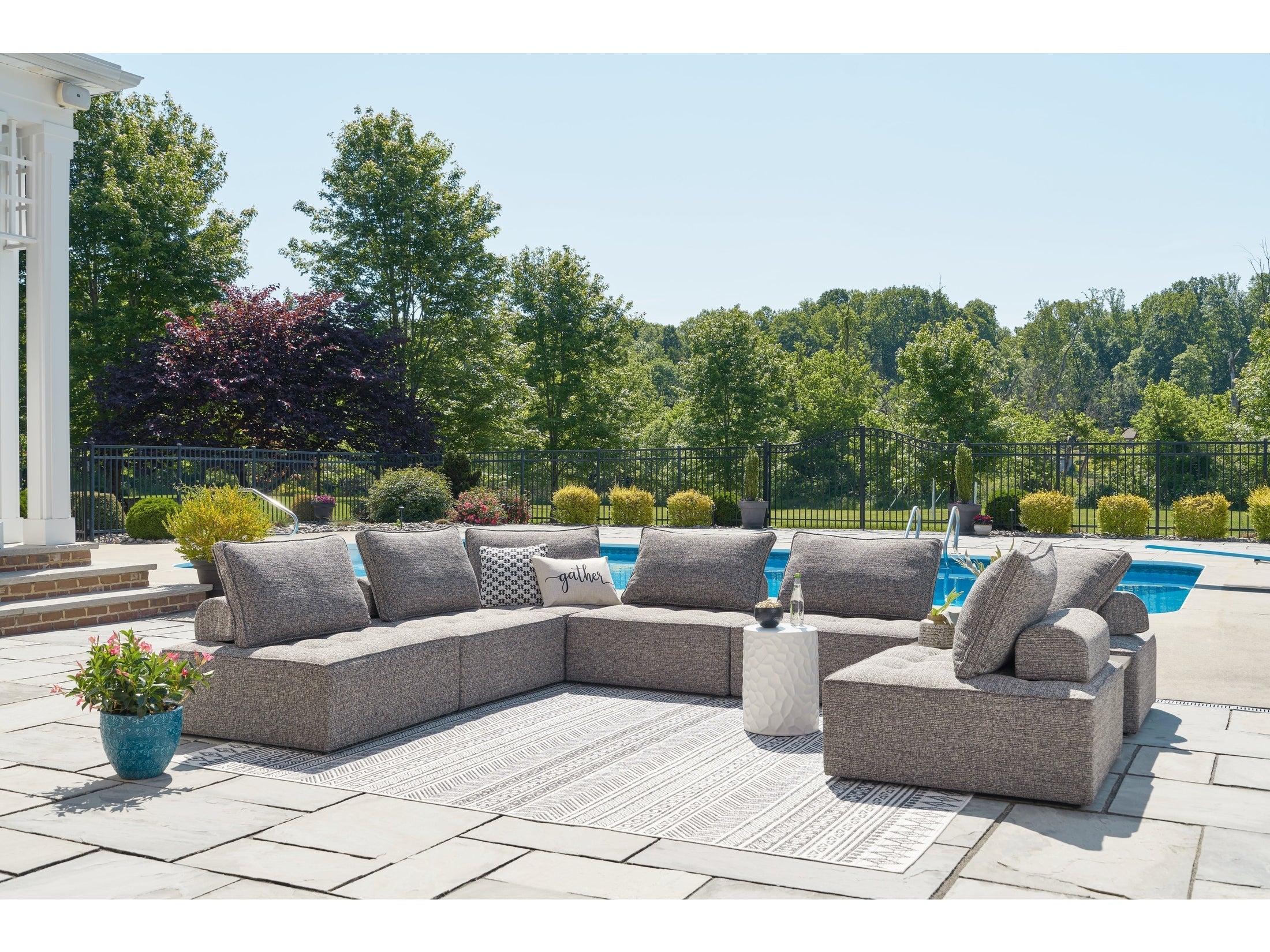 Bree Zee 8 Pc Outdoor Sectional, Brown