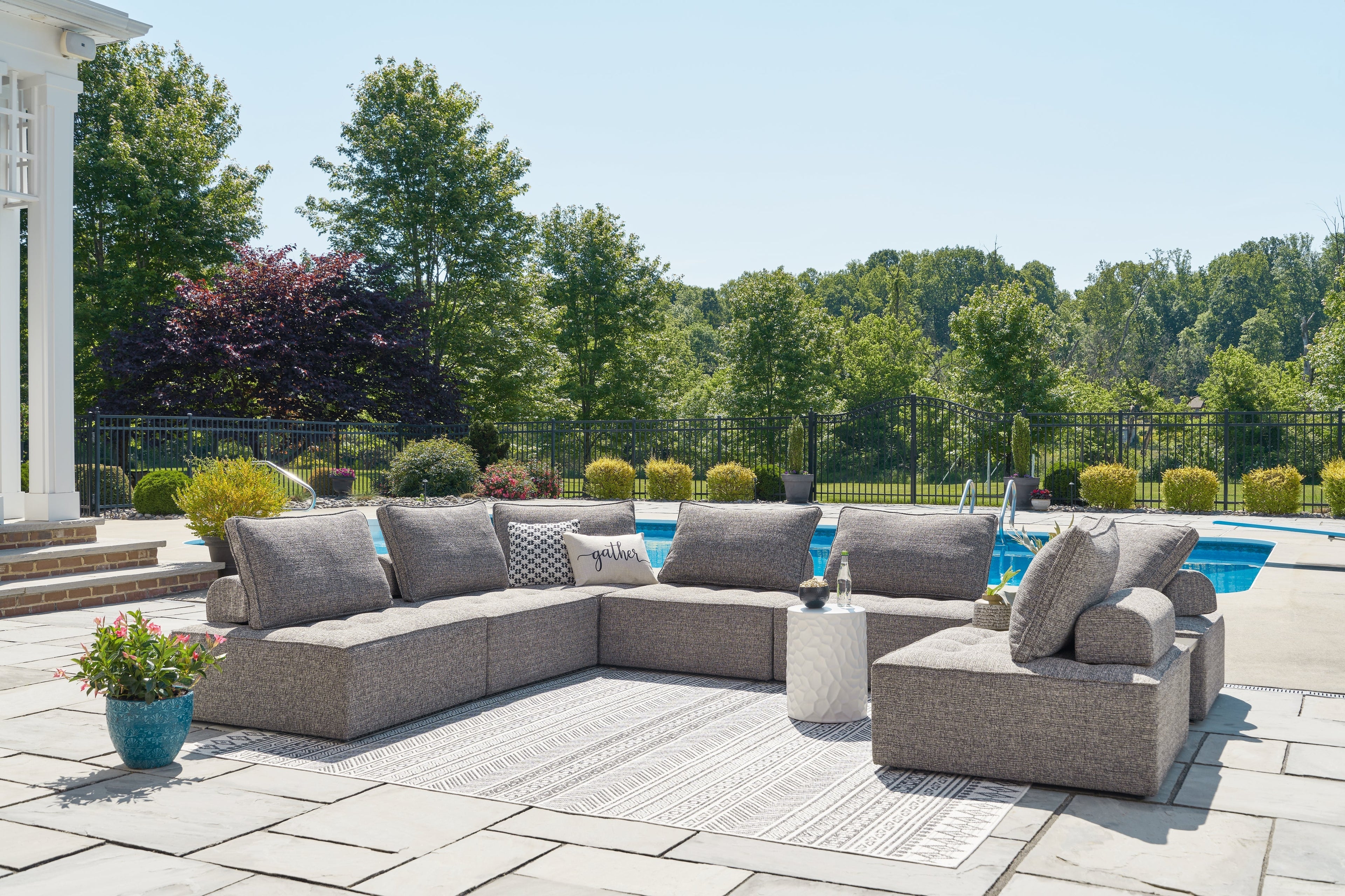 Bree Zee 8 Pc Outdoor Sectional, Brown