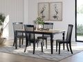 Brenkerton Grayish Brown/Black Dining Table and 4 Chairs