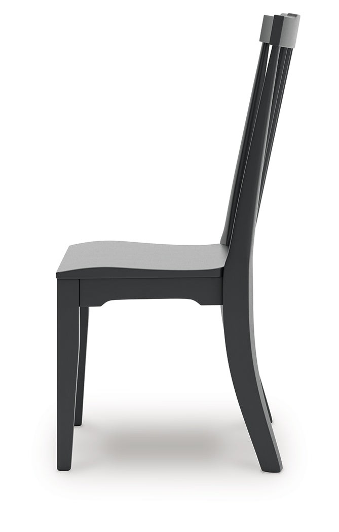 Brenkerton Grayish Brown/Black Dining Table and 4 Chairs