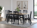 Brenkerton Grayish Brown/Black Dining Table and 6 Chairs