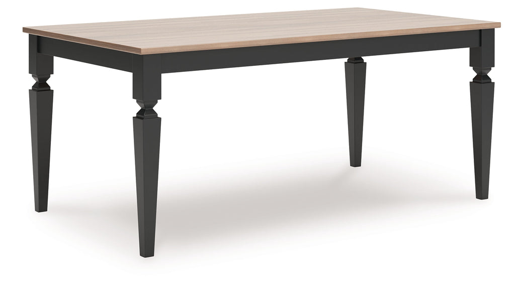 Brenkerton Grayish Brown/Black Dining Table and 6 Chairs