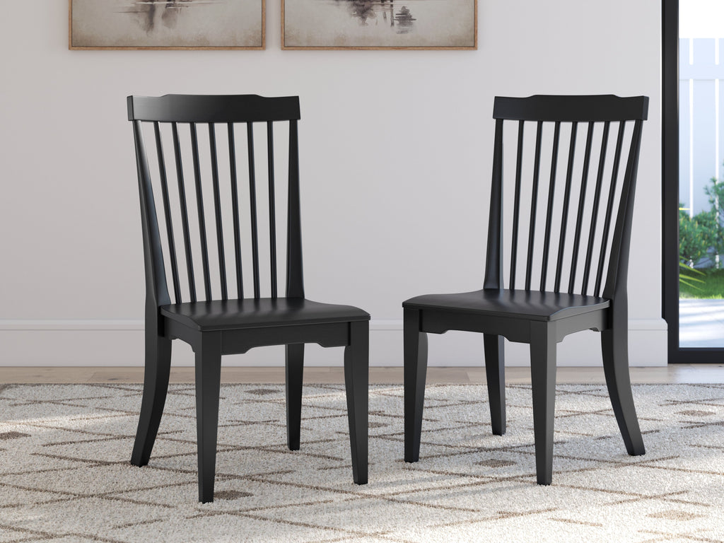 Brenkerton Grayish Brown/Black Dining Table and 6 Chairs