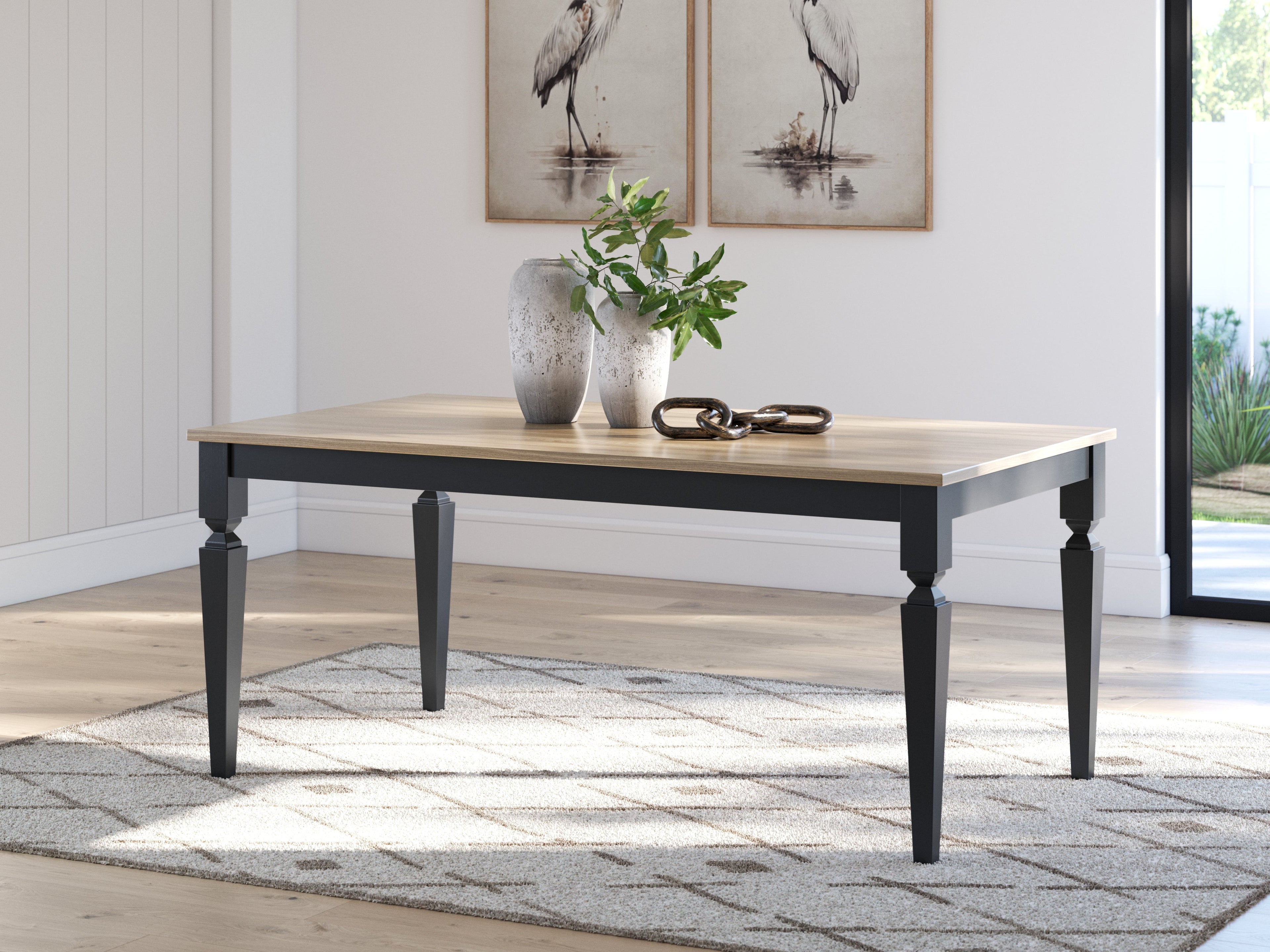 Brenkerton Grayish Brown/Black Dining Table and 6 Chairs
