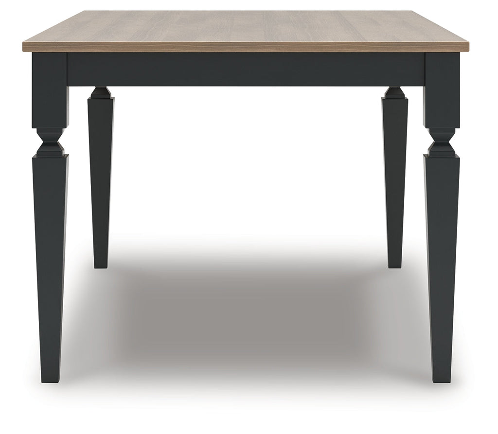 Brenkerton Grayish Brown/Black Rectangular Dining Room Table