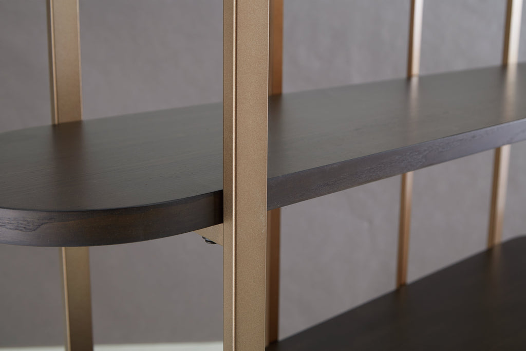 Brentmour Brown & Gold Bookcase
