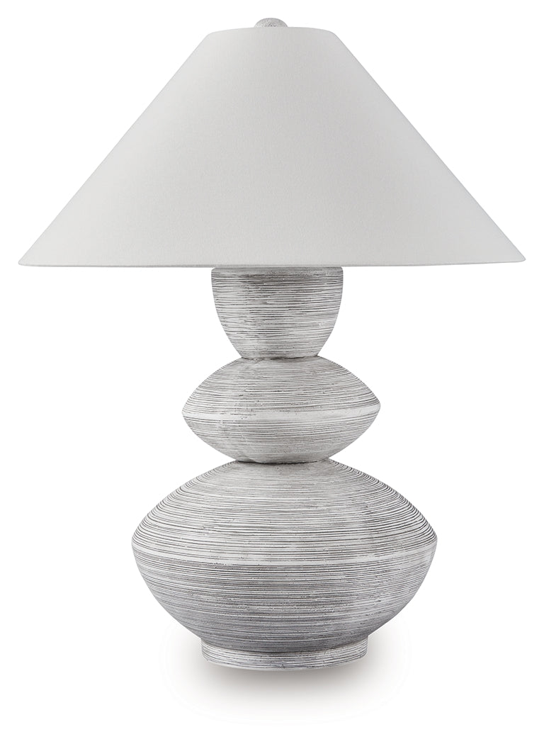 Brickdon Distressed White Poly Table Lamp