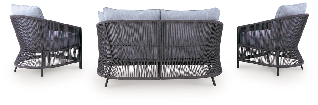 Bridges Beach Gray Love/Chairs/Table Set (Set of 4)