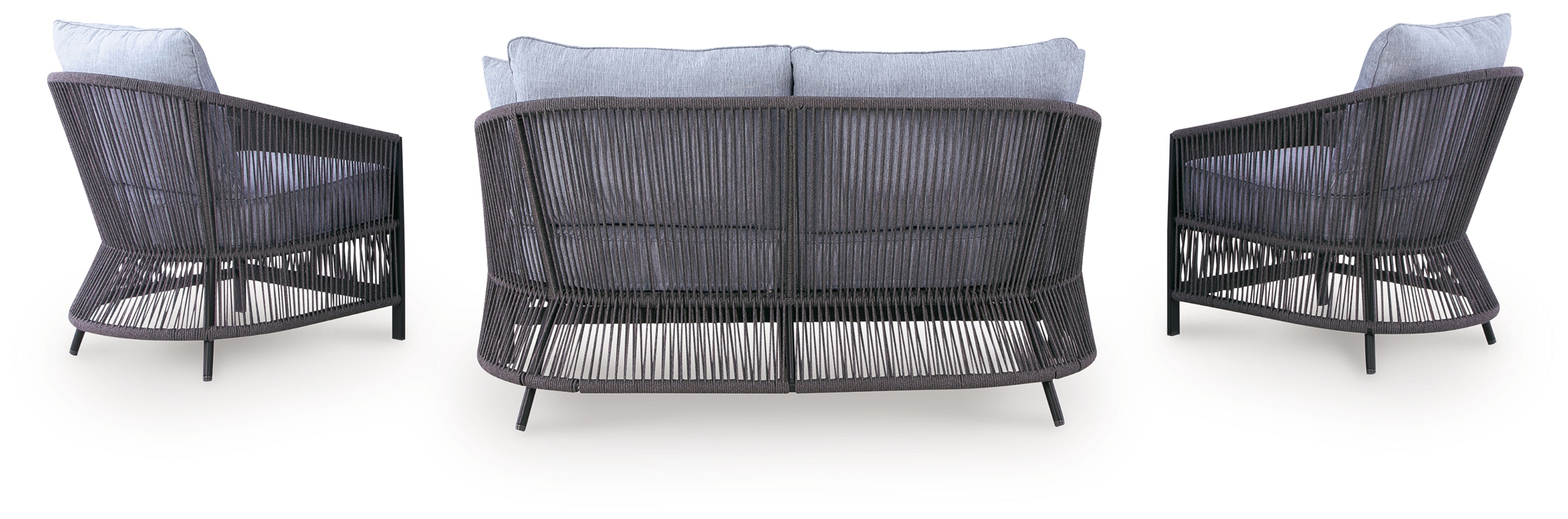 Bridges Beach Gray Love/Chairs/Table Set (Set of 4)
