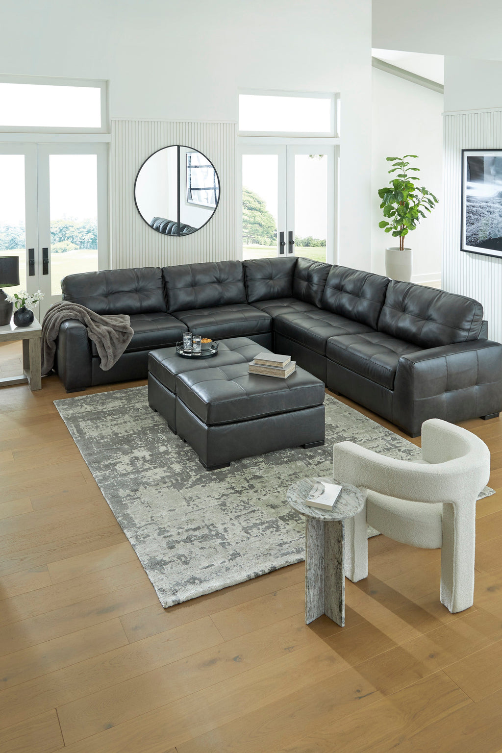 Brindley Pier Fog Oversized Accent Ottoman
