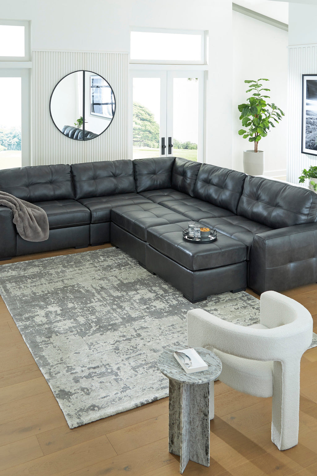 Brindley Pier Fog Oversized Accent Ottoman