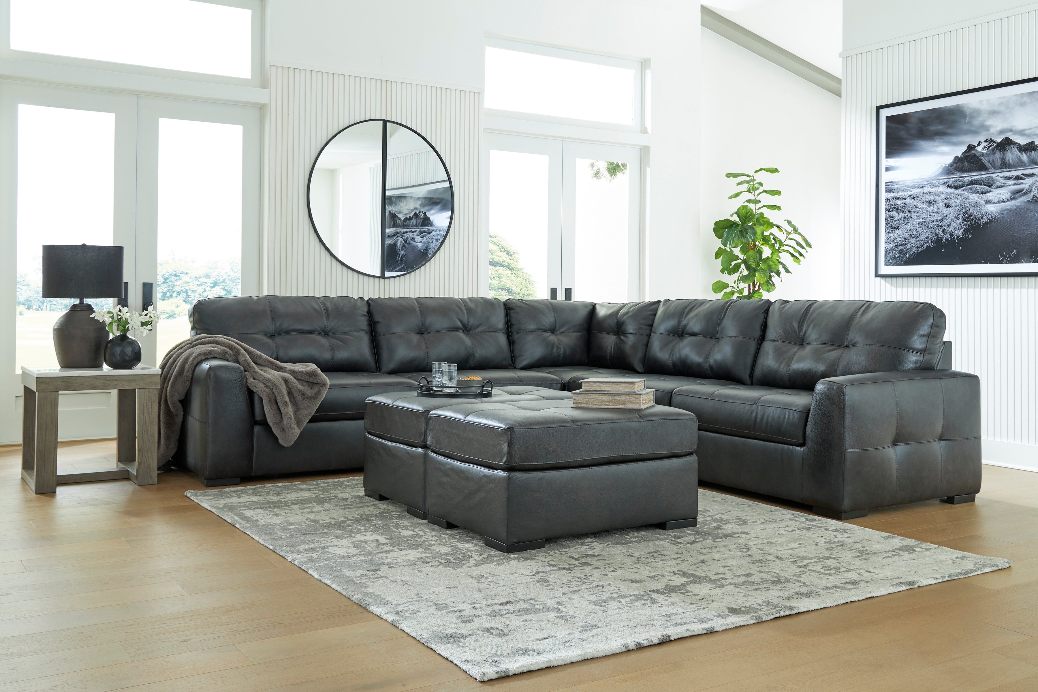 Brindley Pier Fog Oversized Accent Ottoman