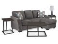 Brise Gray Sofa Chaise, Occasional Tables and Lamps