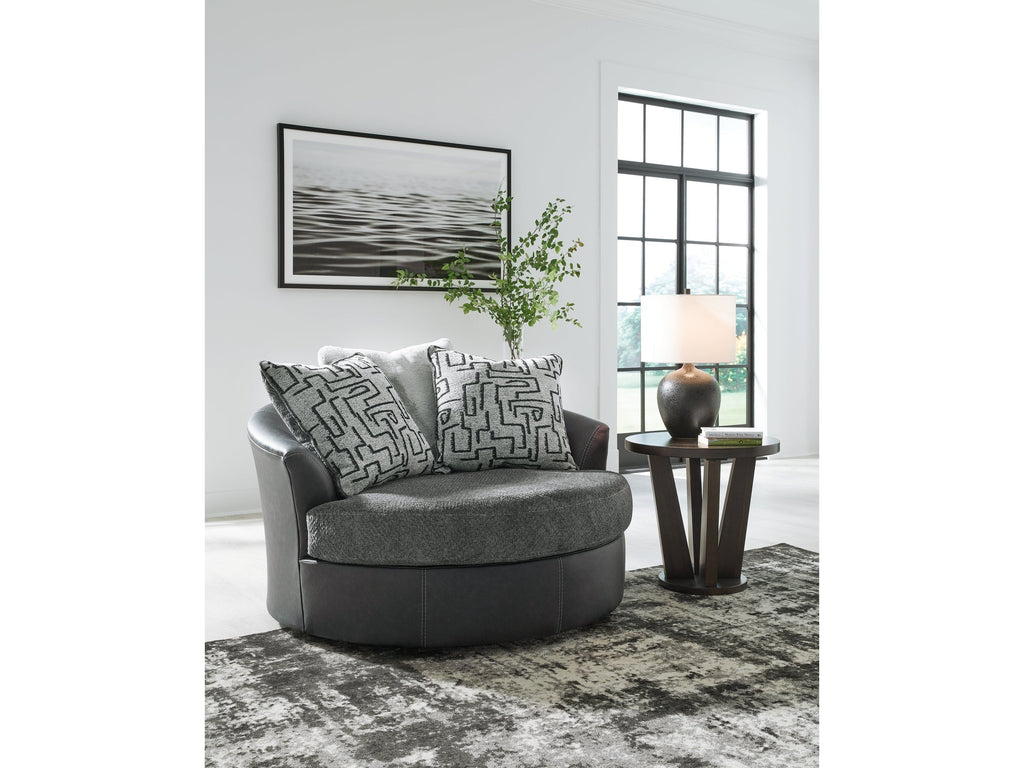 Brixley Pier Graphite Oversized Swivel Accent Chair