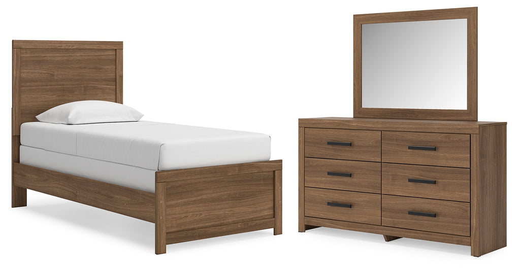Broachmyn Auburn Twin Panel Bed, Dresser and Mirror